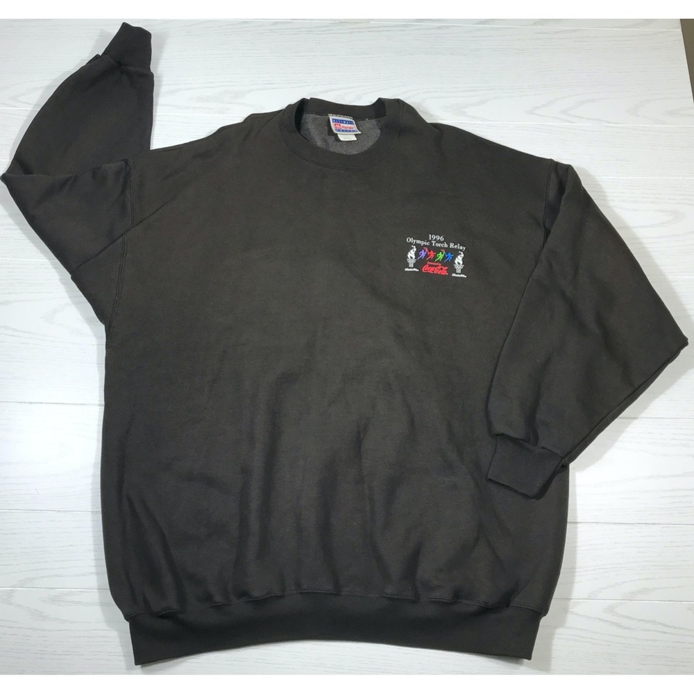 Vintage 1996 Atlanta Olympic Torch Relay Coca-Cola Sweatshirt Men XXL Hanes USA